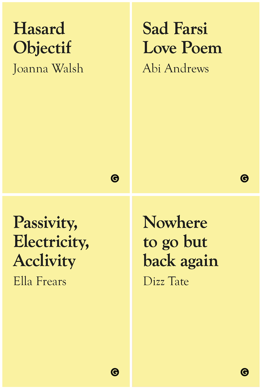 A composite image showing the covers of our first four Goldsmiths Shorts pamphlets