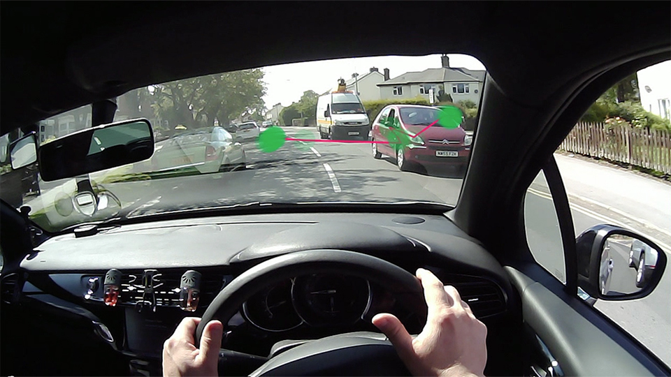 Driver using eye-tracking technology