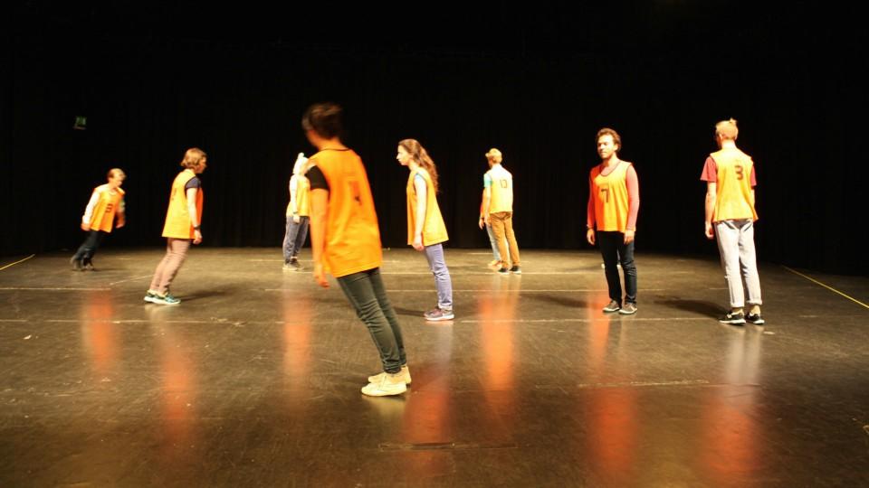 Dancers perform during the experiment