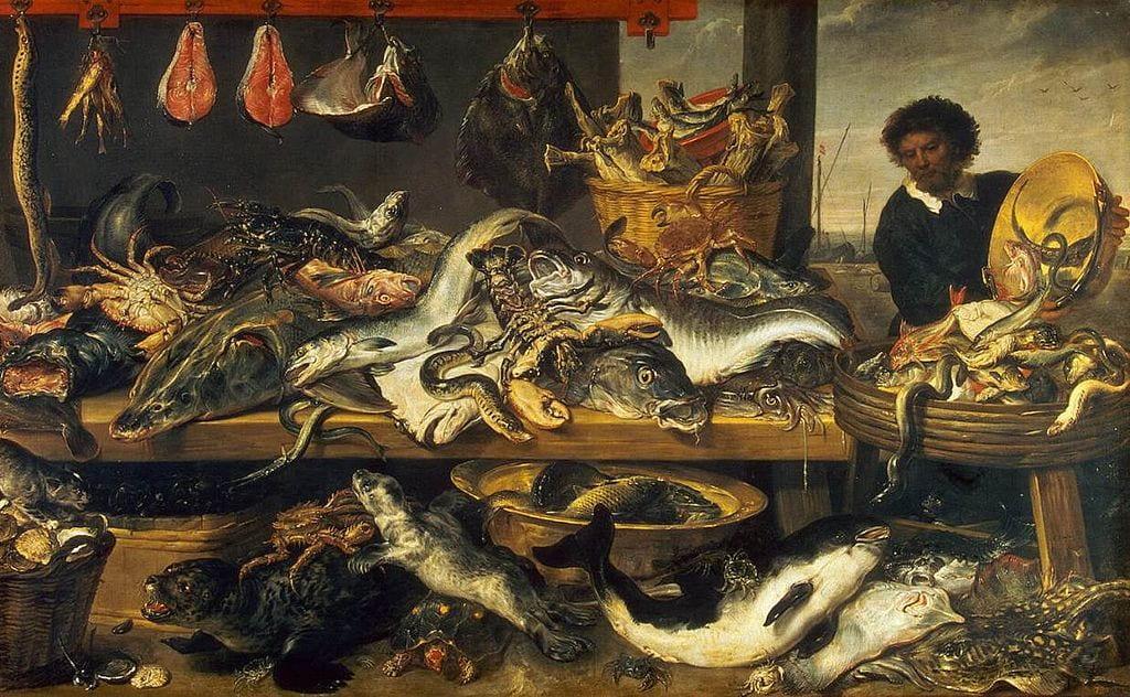 Frans Snyders Fish Market Painting