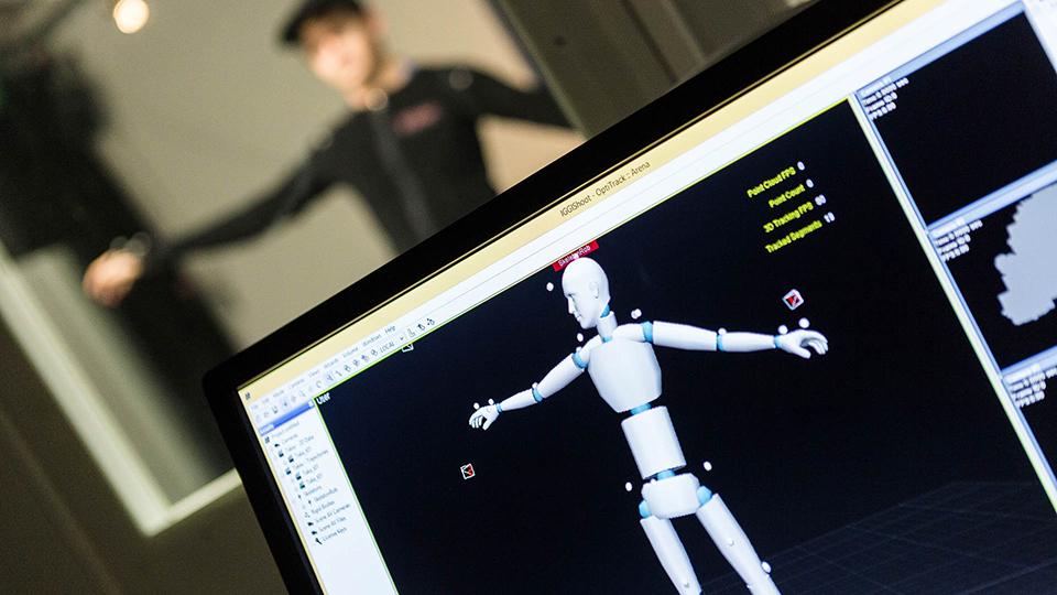 Computing courses can involve creative work such as this motion capture project at Goldsmiths