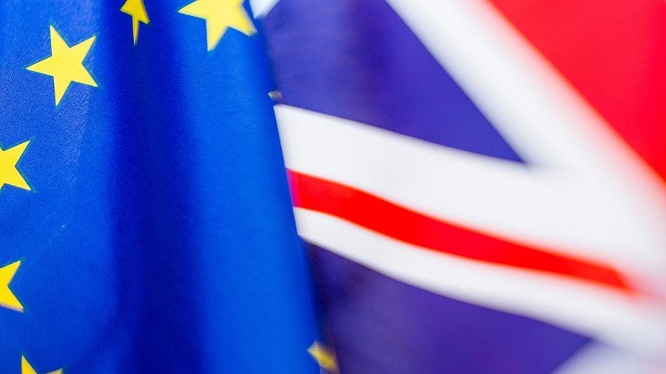 EU and British flags