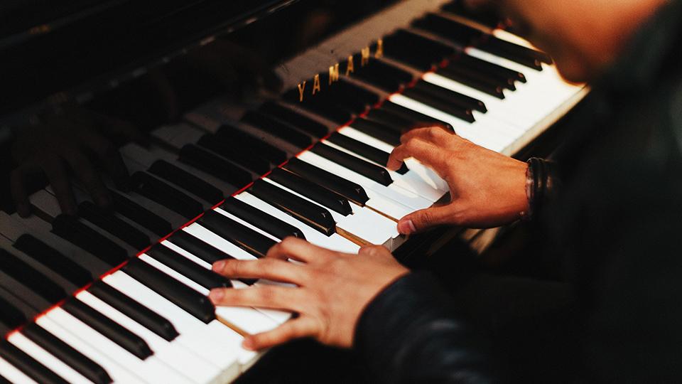 A man playing the piano