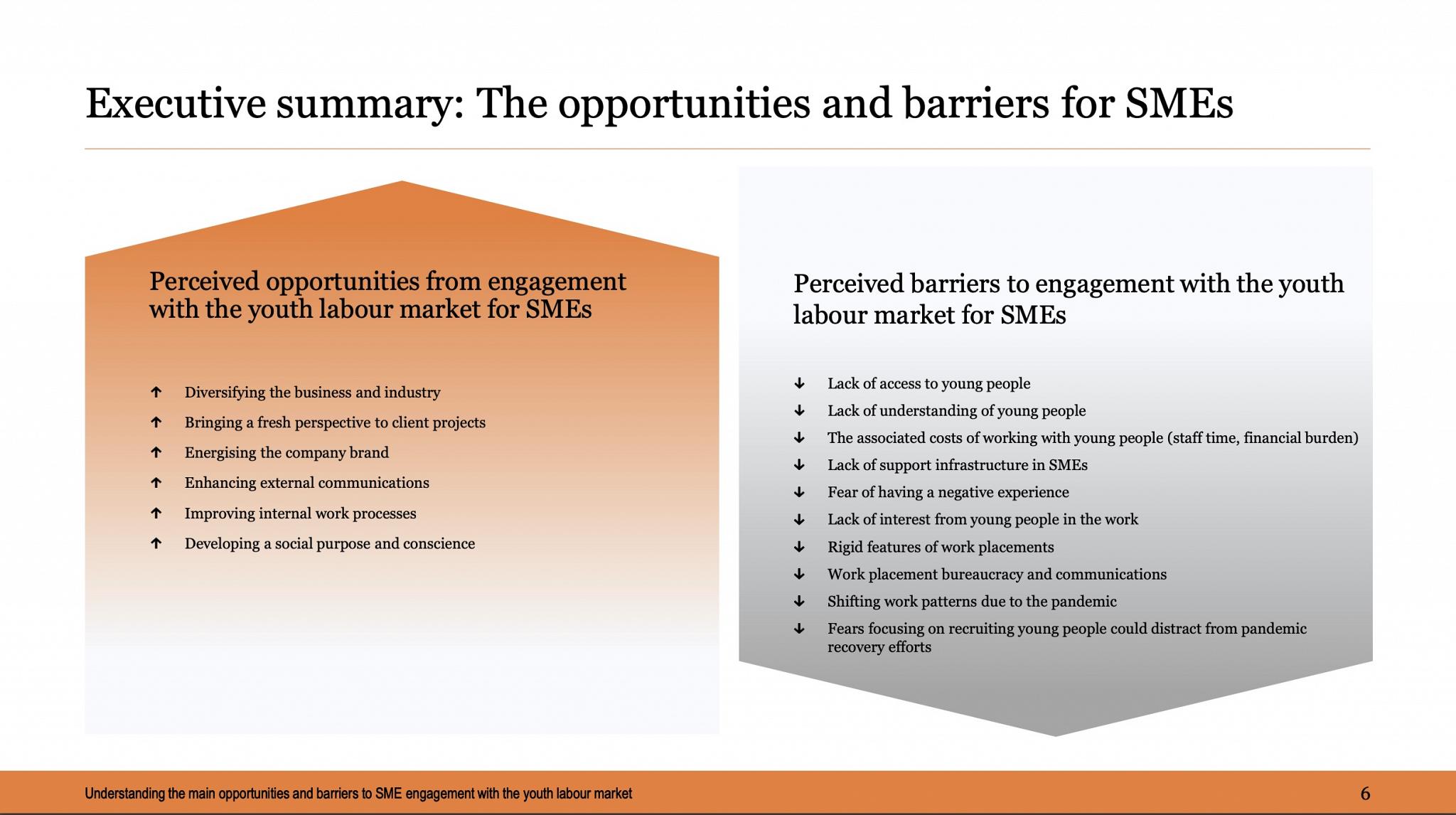 Opportunities and barriers for SMEs