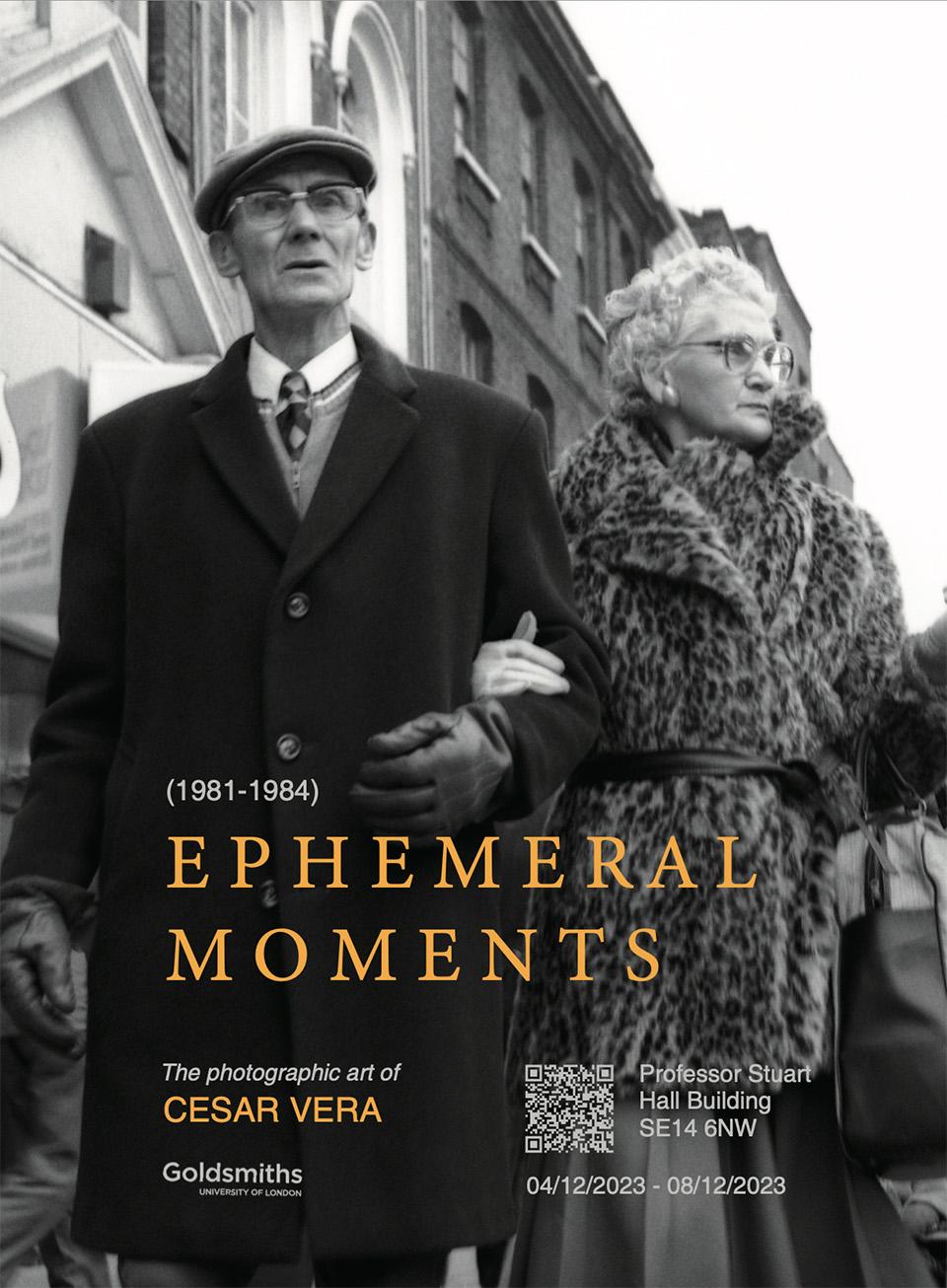 Exhibition poster for Ephemeral Moments: The Photographic Art of Cesar Vera 1981-1984