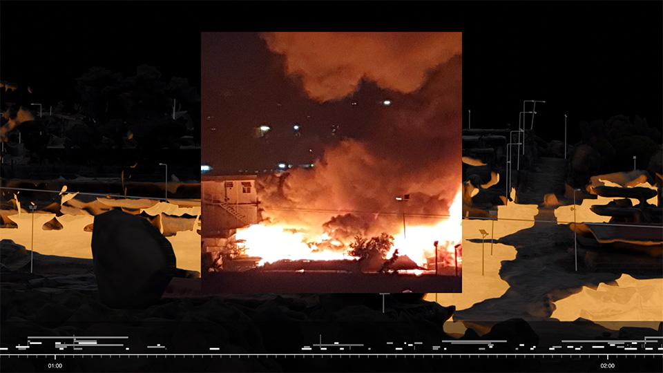 Fire in Moria Refugee Camp on September 8 2020.