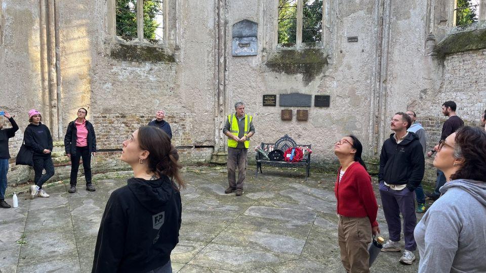Staff were given a guided tour of the ruined chapel