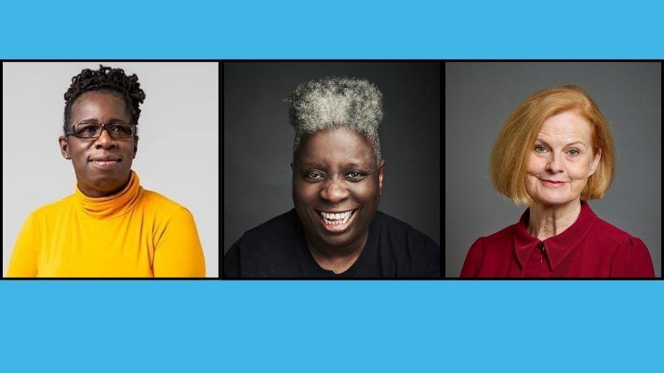 collage of three headshots. From left to right, Two Black females, one white female. 