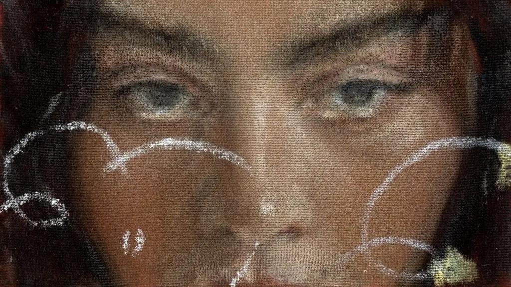 Detail of a portrait of Charli xcx by Issy Wood