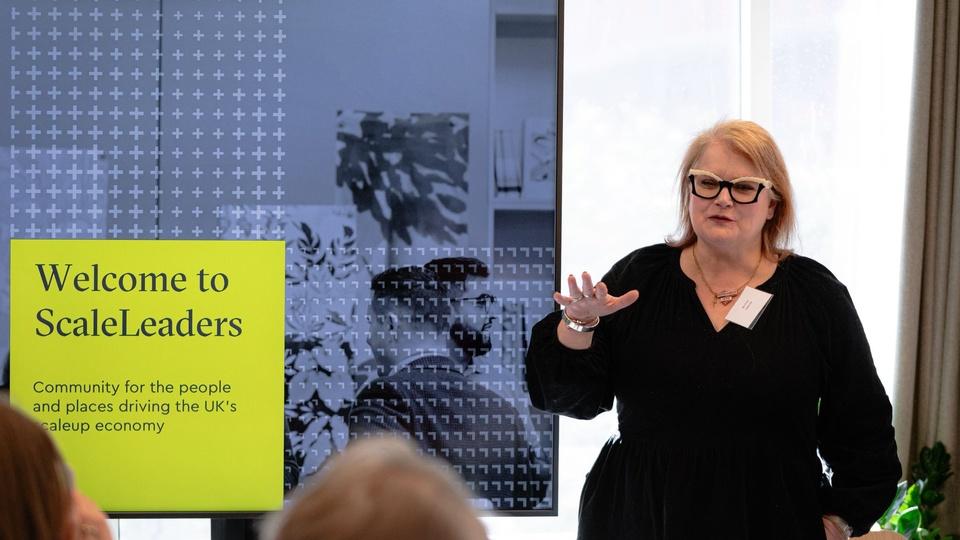 Siân Prime speaking to participants at the Scale Creative Leaders event in Birmingham.