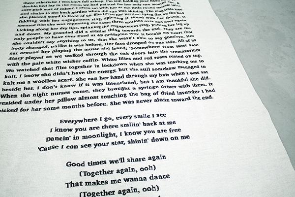 Artwork showcasing text