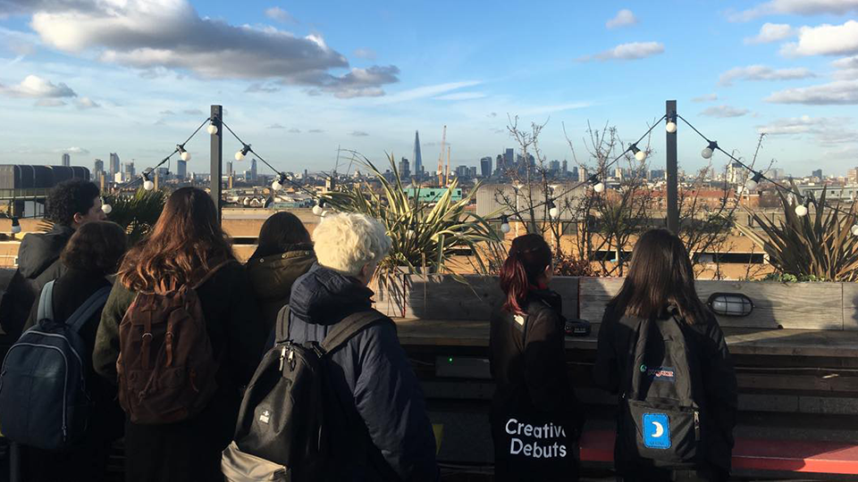 Group of students looking at views over London