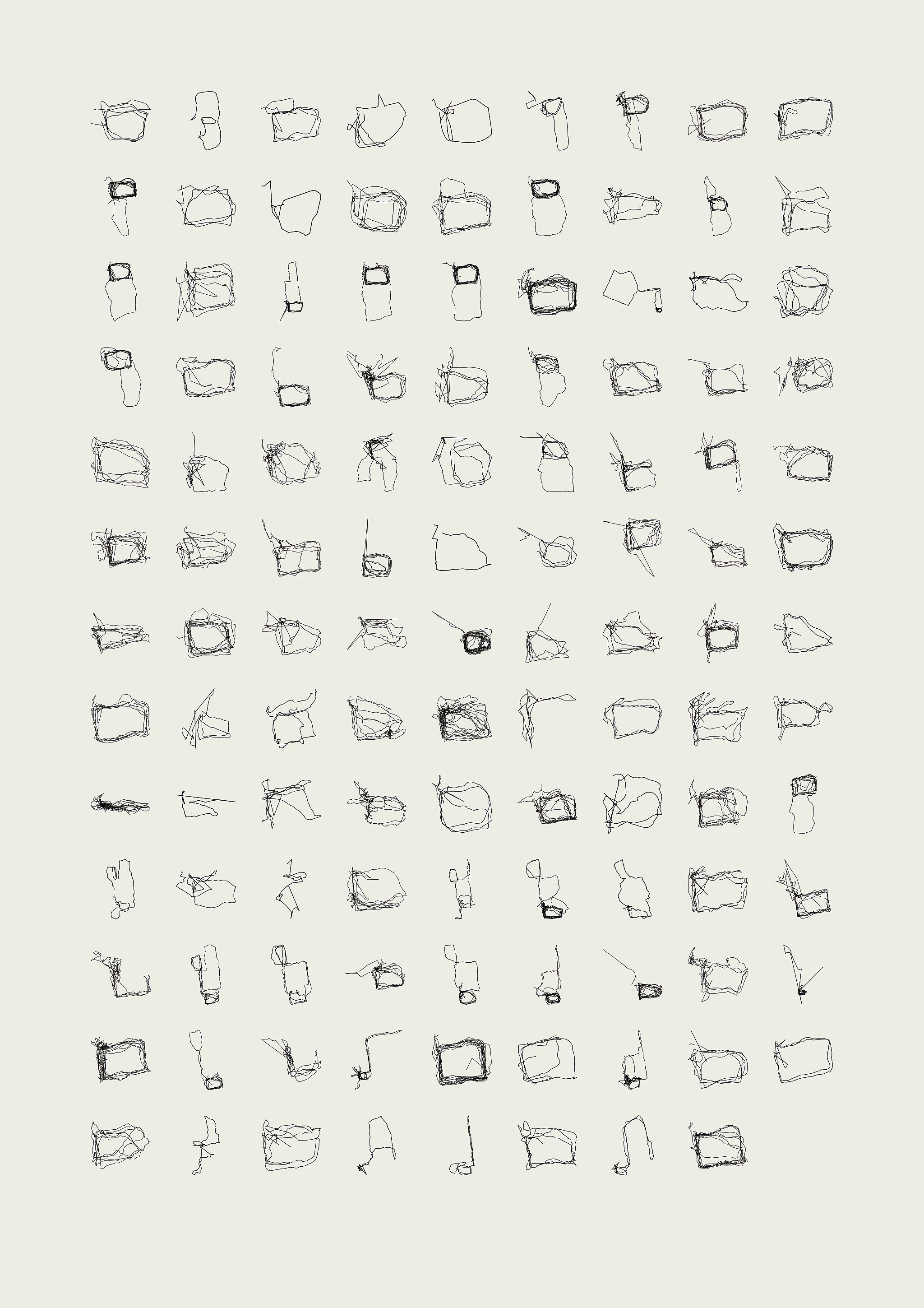 Digital line drawing transcribing GPS traces