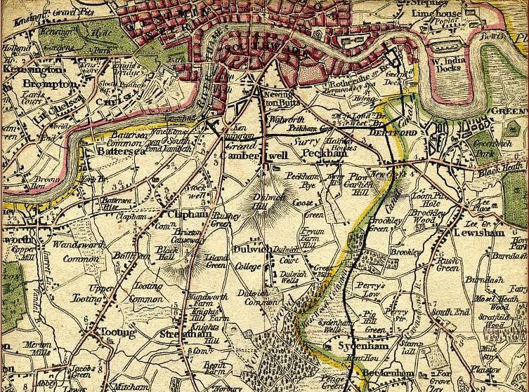 Old map of south London