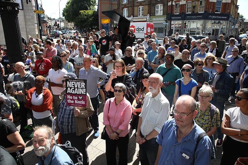 Crowd gathered for the unveiling of the Lewisham Council plaque, 13 August 2017