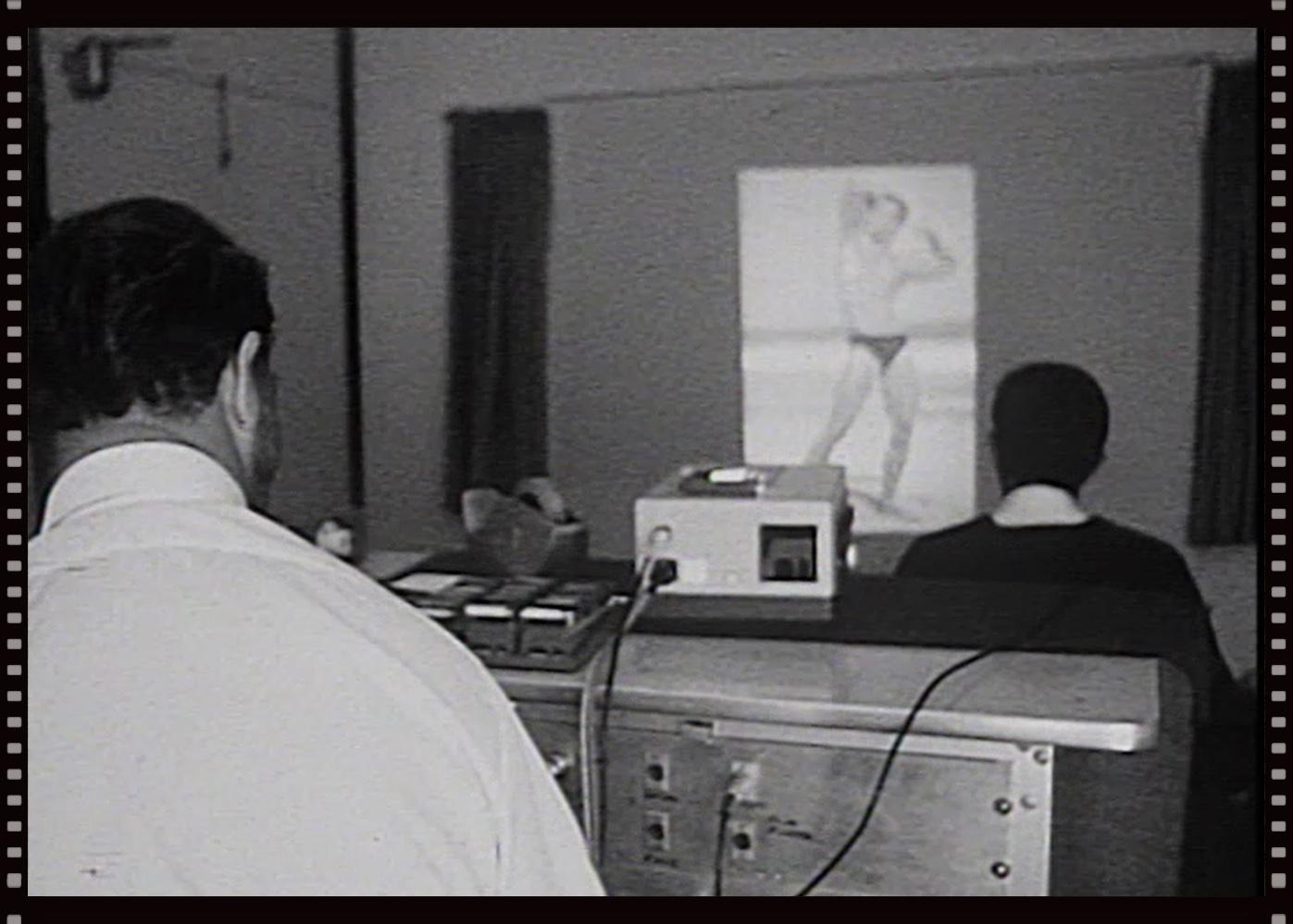 Neil McConaghy Papers, still image from a film reel used to diagnose sexual orientation, Sydney ca. 1964.
