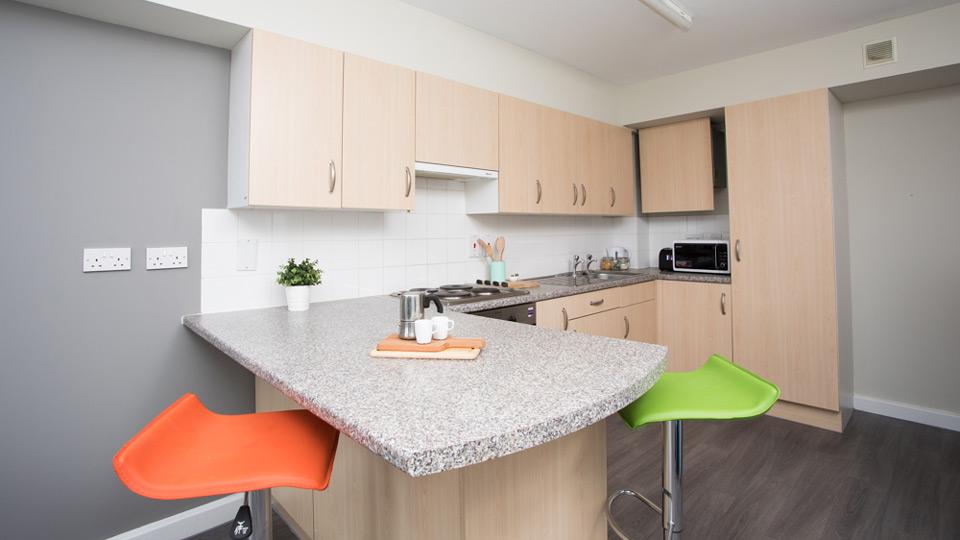 A kitchen in halls