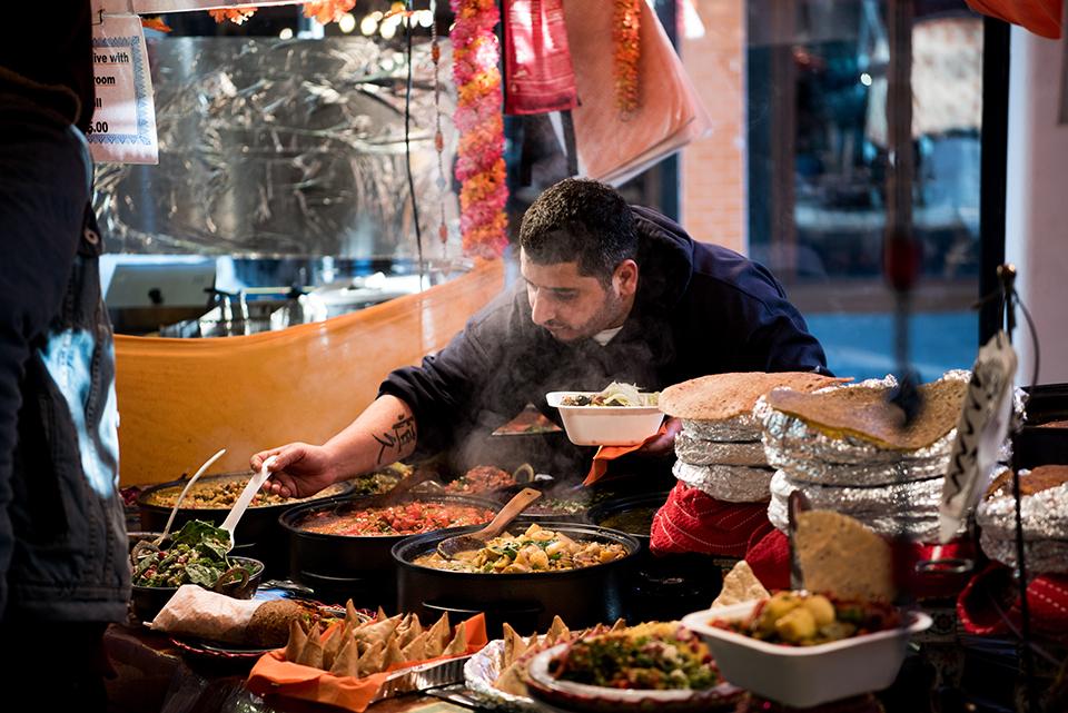 Street food stall in Shoreditch