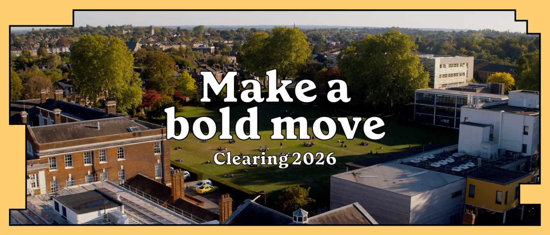 Clearing 2026 banner image showing Goldsmiths university from above