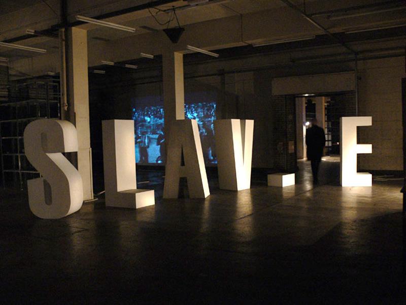 Nada Prlja: SLAV.E, 2007, Installation, MDF wood, colour, 1.8 x 8 x 0.6m